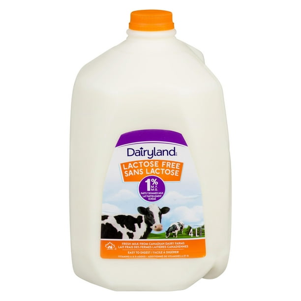 Lait sans lactose partiellement écrémé 1 % Dairyland 4 L
