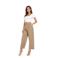 thumbnail image 4 of MINGLE ZING Women's Wide Leg Long Trousers with Tie Belt for Women Pleated Front High Waisted Pants, 4 of 6
