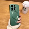 thumbnail image 1 of For Magsafe Magnetic Wireless Charge Phone Case For iPhone 15 14 Plus 13 12 11 Pro Max Soft Silicone Glass Lens Protection Cover RJ, 1 of 7