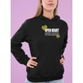 thumbnail image 2 of Open Heart Mind Zebra Heart Hoodie Women -Image by Shutterstock, Female x-Large, 2 of 4
