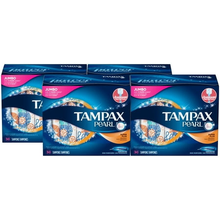 Tampax Pearl Super Plus Plastic Tampons, Unscented (Choose Count)