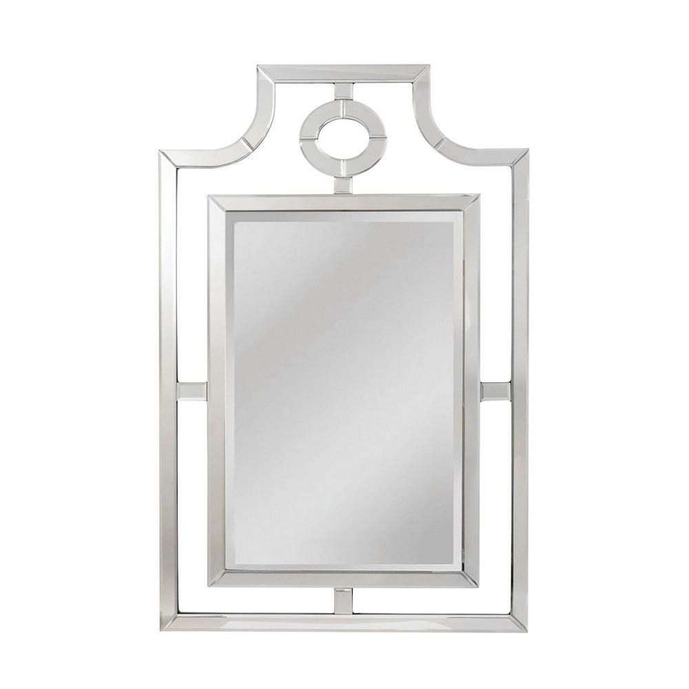Transitional Rectangular Wall Mirror With Rectilinear Frame 46 Inch