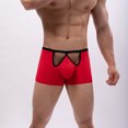 thumbnail image 1 of Fridja Men Casual Fashion Solid Boxer Briefs Breathable Mesh Ice Silk Front Opening Short Leg Health Underpants, 1 of 5