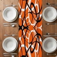 thumbnail image 6 of Orange Geometric Table Runner - 90 Inch Long, Kitchen Dining Table Runner Dresser Scarves, Black White Striped Abstract Lines Art Farmhouse Decor for Coffee Tables Wedding Party Banquet, 6 of 8