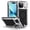Silver, variant on Military Grade Aluminum Magnetic Case for iPhone 15 (6.1"), Heavy Duty Rugged Cover with Built-in Glass Screen Protector & Camera Kickstand,Black