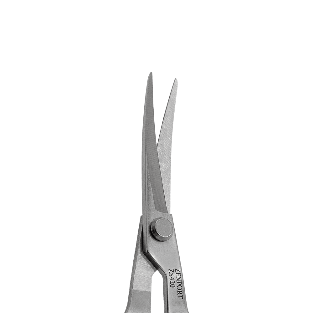 Zenport ZS420 Curved MasaMasa Trim Scissors, 1.4 Inch Stainless Steel Blades, Red