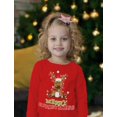 thumbnail image 2 of Tstars Merry Chirstmess Cute Reindeer Xmas Lights Toddler Kids Long sleeve T-Shirt, 2 of 6