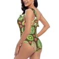 thumbnail image 4 of Sikiie Fruits 1 Print Women One Piece Swimsuits Tummy Control One Shoulder Bathing Suits Ruffle Swimwear, From S to XXL-XX-Large, 4 of 6