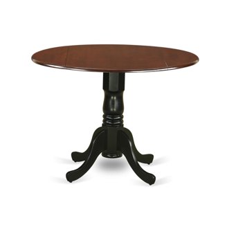 East West Furniture 3-Piece Kitchen Table Set – Round Pedestal Table & 2 Oak Chairs For Small Spaces