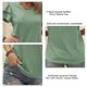 thumbnail image 3 of Blusa de moda de primavera y verano para mujer, informal, de manga corta, con cuello en V, doble volantes, 3 of 7