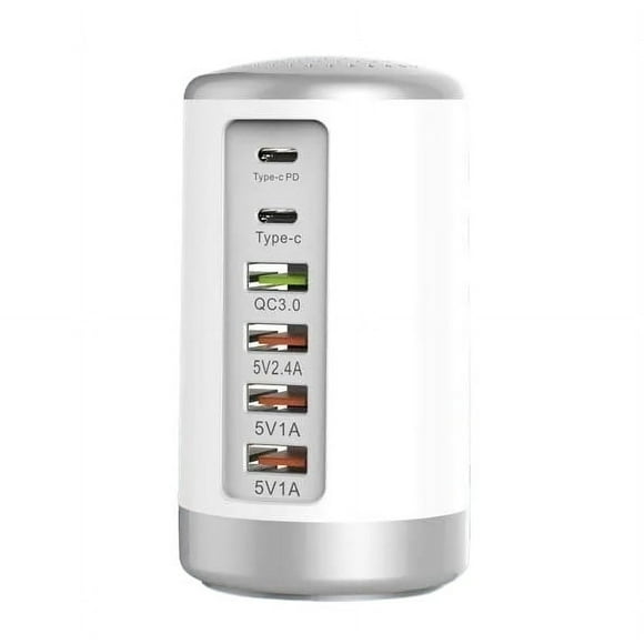 Multi-Port Charger 65W USB TYPE-C Fast Charging Charger Hub 6-Port Desktop Base Charger