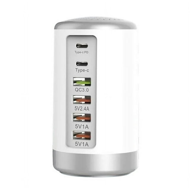 Multi-Port Charger 65W USB TYPE-C Fast Charging Charger Hub 6-Port Desktop Base Charger ,Multifunctional fast charging