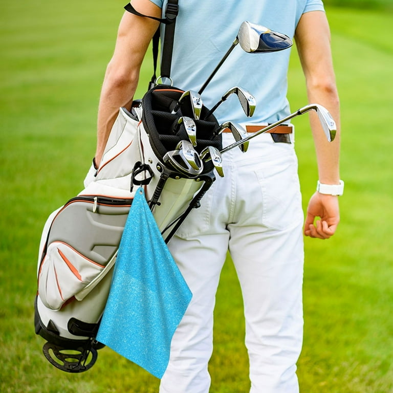 Easygdp Sky Blue Glitter Golf Towel 24x16in for Men and Women with