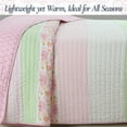 thumbnail image 3 of Cozy LinePink Floral Whimsy Gingham Stripe Cotton Quilt Bedding Set, 3 of 6