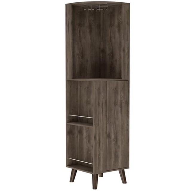 FM FURNITURE Armoire de Coin Quinn en Bois Manufacturé Brun Foncé