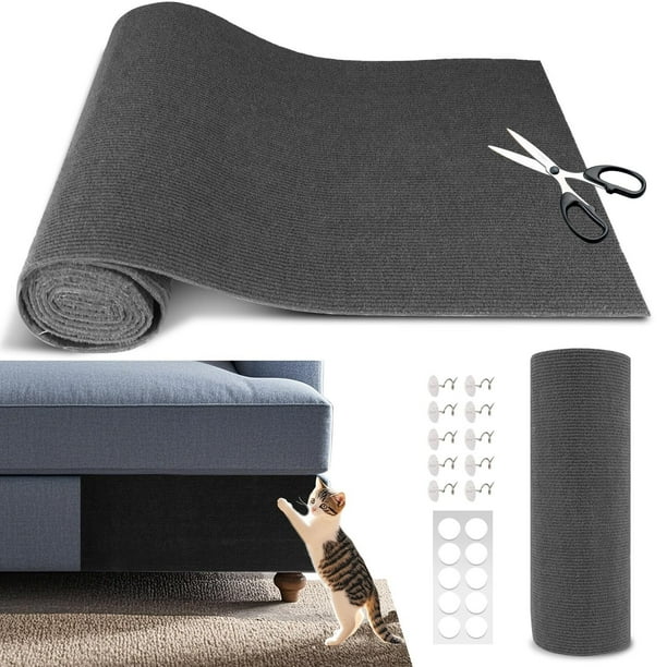 Protector de muebles para gatos de 78 x 15.7 pulgadas, alfombrilla autoadhesiva para rascar gatos, cortada para adaptarse a alfombras de repuesto para árboles, pared, cama, puerta, sofá
