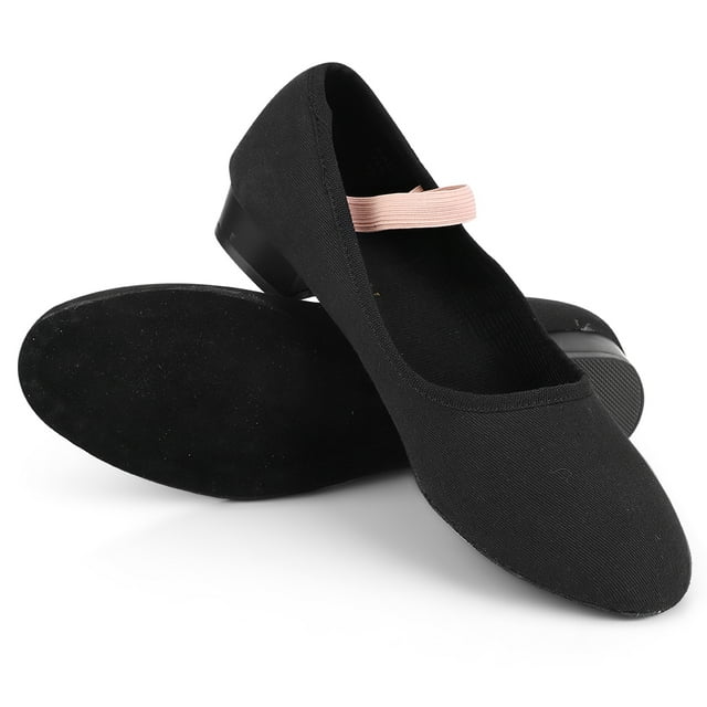 Prendas de baile con suela dividida suave para practicar o actuar, talla 34, zapatillas de ballet negras para adultos, niñas y niños