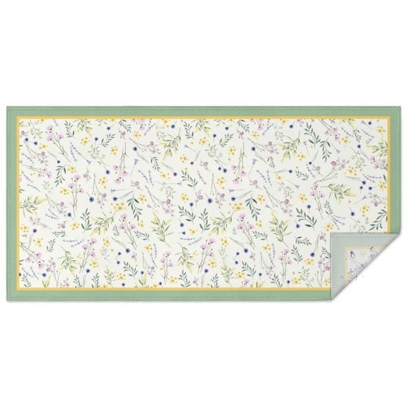 Spring Floral Table Cloth,Wrinkle Free Table Cover with Polyester,Waterproof Reusable Tablecloths for Easter Birthday Picnic Wedding (Rectangle,60x120inch)
