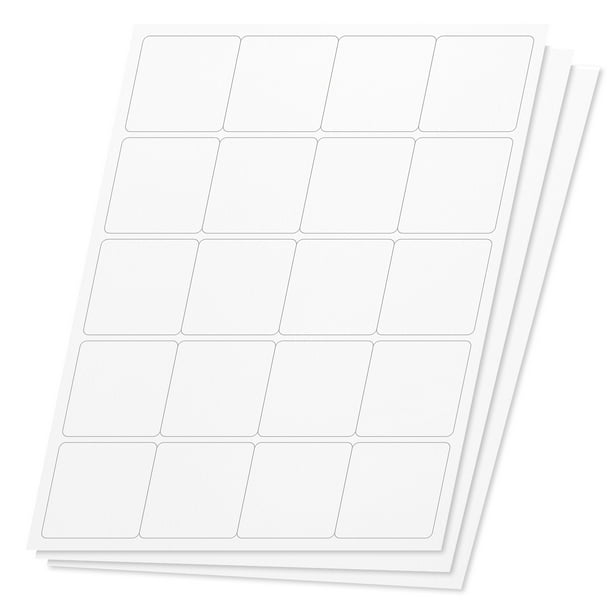 OfficeSmartLabels 2 x 2 inch Square Labels for Laser Inkjet Printers (20 Labels Per Sheet, White, 350 Sheets / 7000 Labels)