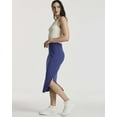 thumbnail image 5 of 3 Pack: Women's Midi Ribbed Knit Skirt With Side Slit - Stretchy Office Work Business Casual Pencil Pull-On Skirts, 5 of 6