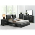thumbnail image 2 of ACME Kofi Upholstered Queen Panel Bed with Storage in Black, 2 of 2
