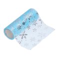 thumbnail image 2 of Rouleaux de Tulle 10 Yards Ruban Bleu à Découper Motif Flocon de Neige Blanc Accessoires d'Artisanat pour Robe de Princesse, 2 of 14