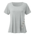 thumbnail image 4 of Only Moment Modal Casual Top Polyurethane fiber Square Collar Women's Short Sleeve Tops Fashion Clothing Resort Wear 2026 Grey,M, 4 of 5