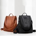 thumbnail image 4 of Woman Backpack Safe Pure Color Classic Travel Backpack Shoulder Purse, 4 of 5