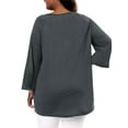 thumbnail image 4 of LilyLLL Plus Size S-5XL Womens Solid Color Flared Sleeve Flowy Tunic T-shirt Tops, 4 of 4