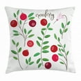 thumbnail image 1 of Cranberry Throw Pillow Cushion Cover, Meadow Branches Exquisite Flourishing Nature Fruits Harvest Print, Decorative Square Accent Pillow Case, 24 X 24 Inches, Jade Green Ruby Maroon, by Ambesonne, 1 of 2