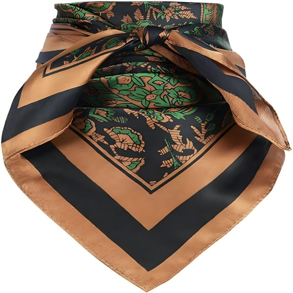 TELOLY Silk Wild Rag 27 Inch Print Cowboy Neckerchief Large Mulberry Bandana Headband Cowgirl Accessory