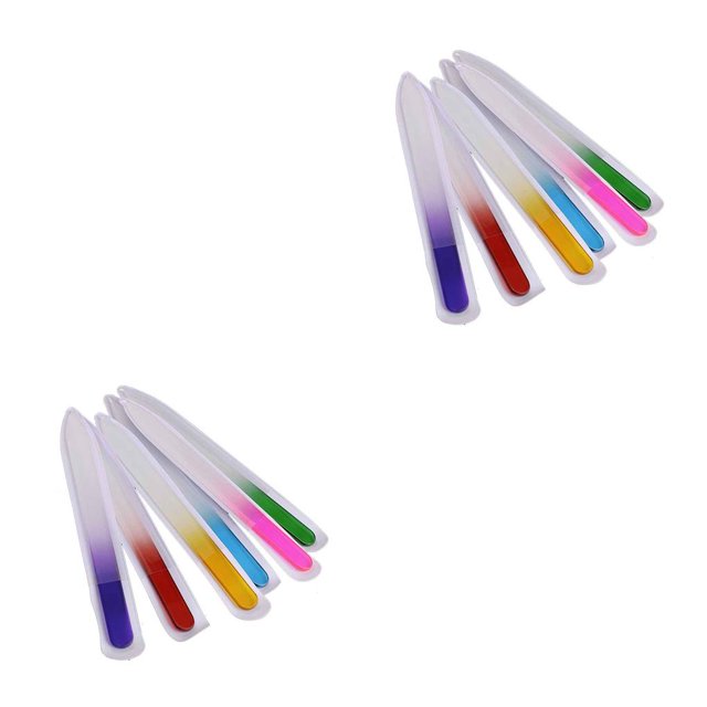kurtrusly 6PCS/Set Nail File Professional Frosted Wear-resistant Flat Edge Glass Nail Art Manicure Tools Perfect Gift 9cm 2Set