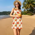 thumbnail image 3 of Fotbe Happy Thanksgiving Day1 Vestido de Verano sin Mangas para Mujer – Vestido Midi Línea A, Estilo Camiseta Floral, Vestido Playero Casual y Fluido, 3 of 7