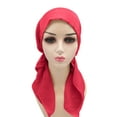 thumbnail image 3 of Prolriy Hijab Undercap Head Hat Cap Ethnic Pre Tied Braid Hair Cover Wrap Turban Headwear Hat Baseball Cap Hats for Women Red One Size, 3 of 6