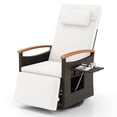thumbnail image 2 of Costway Fauteuil Inclinable d'Extérieur en Rotin Pivotant à 360° Chaise Longue de Patio en Osier Blanc, 2 of 10
