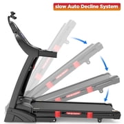 4.5HP Folding Treadmill for Home with 15 Levels Auto Incline, 300LB Capacity, 10MPH Speed Controls, App Control, New Version, Black