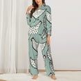 thumbnail image 2 of Lsque Hand Drawn Chickens Pattern Long Sleeve Pajama Set for Women - Soft 2-Piece Sleepwear and Loungewear Set with Pockets, Comfy Nightwear-Large, 2 of 7
