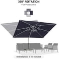 thumbnail image 4 of PURPLE LEAF 10 × 13 FT Patio Umbrella White Cantilever Offset Umbrella Rectangle Outdoor Umbrella with 360° Rotation for Garden Deck Pool, Navy Blue, 4 of 11