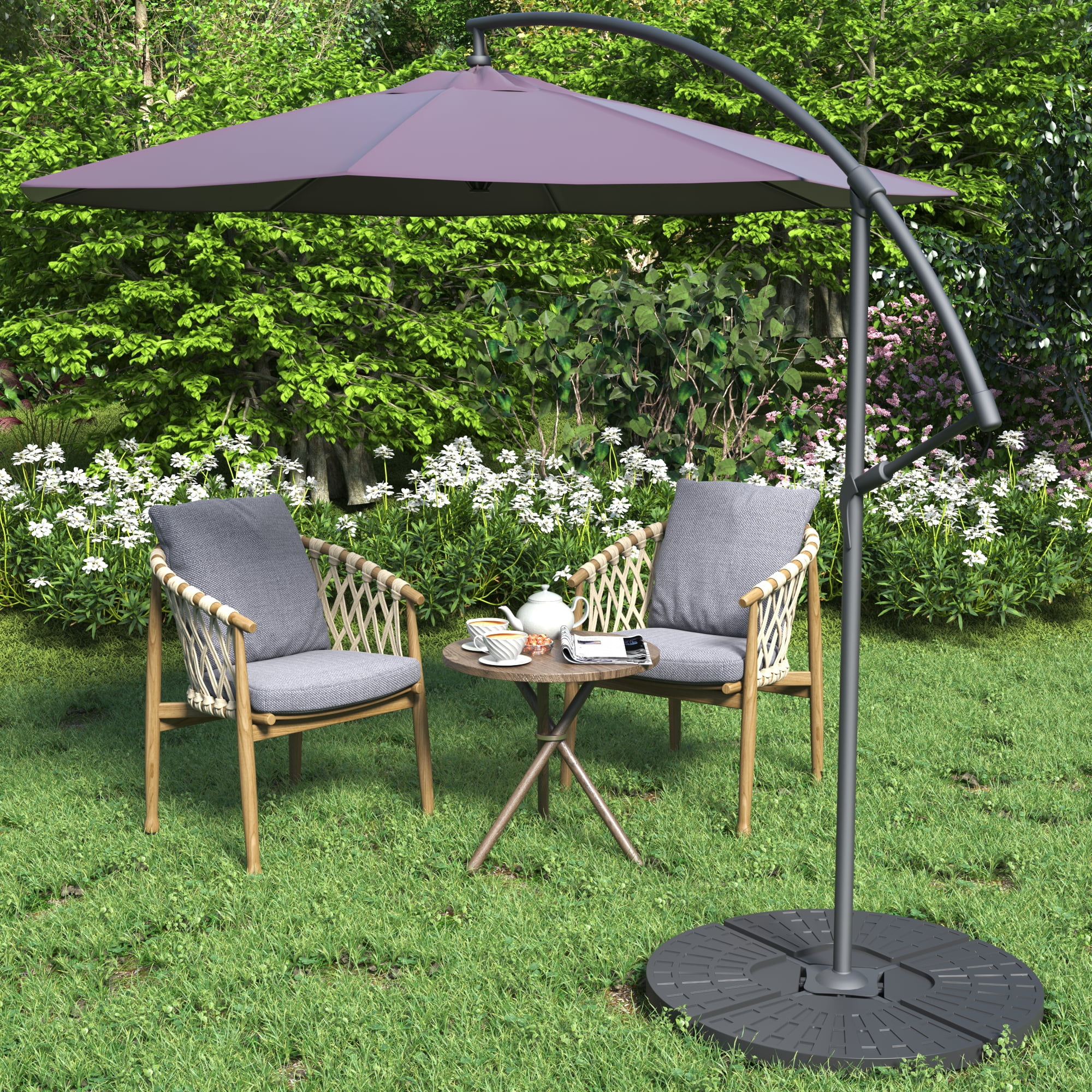 Prime Garden 4 Pieces Umbrella Base Stand Heavy Duty,Black