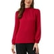 thumbnail image 1 of CAMISA DE CHIFFON CHIC INSPIRADA PARA MUJERES, OFICINA, CUELLO ALTO, MANGA LARGA, BLUSA S ROJA, 1 of 5