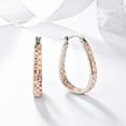 thumbnail image 3 of Crystal Hoop Earrings Fashion Inside Out Crystal Paved Oval Shape Hoop Earrings for Women, 3 of 5