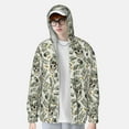 thumbnail image 3 of Pofeuu Skull with Cash Print Sun Protection Outdoor Lightweight Full Zip UV Cooling Hoodie Long Sleeve Summer Clothing for Outdoor Hiking-X-Large, 3 of 5