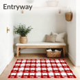 thumbnail image 3 of ODIKA 3'x5' Machine Washable Non-Slip Area Rug, Cottage Gingham Traditional Farmhouse Checkered Motif High Traffic Rug with Pad, Red, 509426, 3 of 8