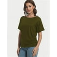 thumbnail image 5 of Women's Short Sleeve Boat Neck Dolman Top with Side Shirring, 5 of 6