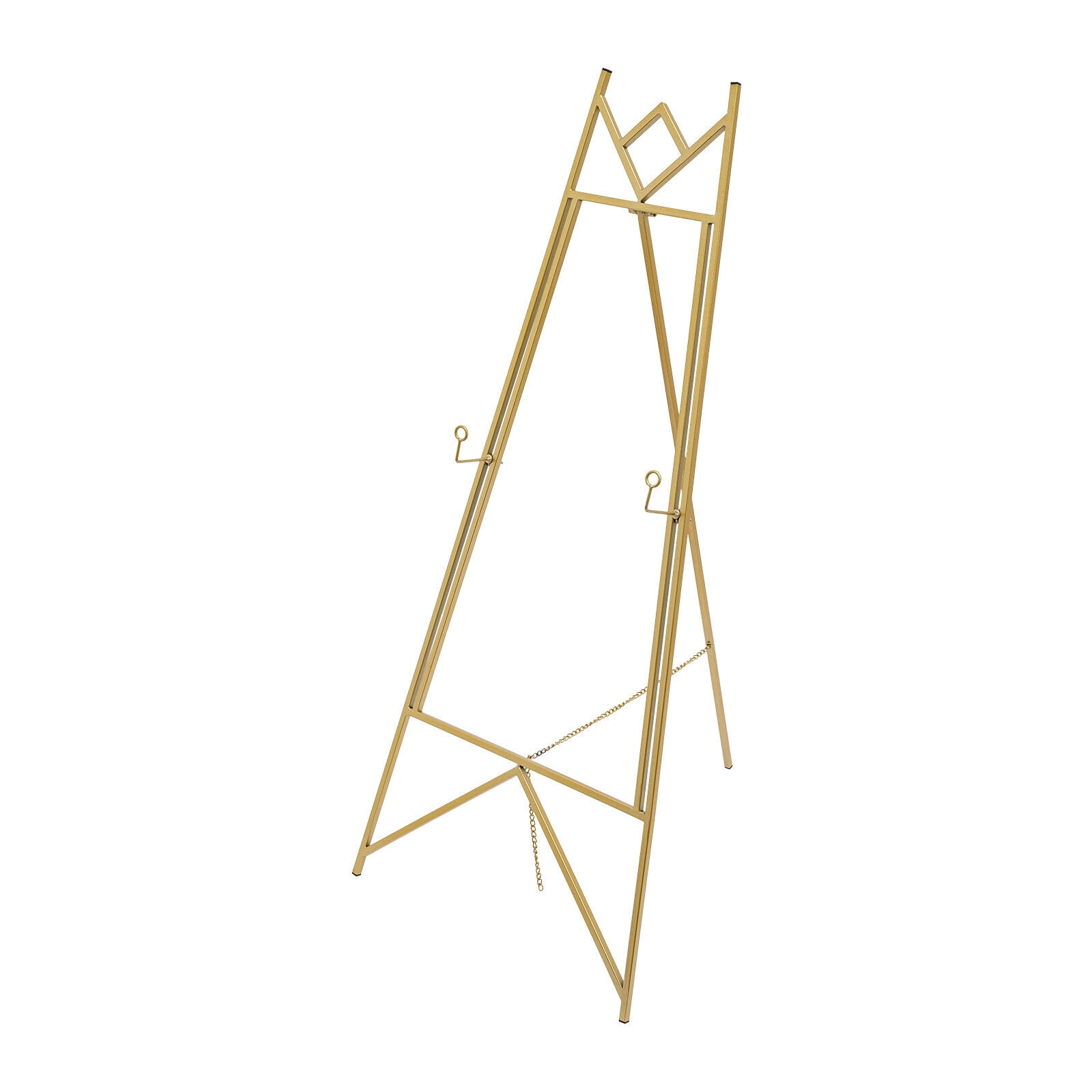 Gold Steel Two Easel Stand, Hook Design Poster Easel, Easel Tripod For Displaying Photo Frames Or Posters