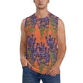 thumbnail image 2 of Goofa Lavender Flowers Printed Men's Sleeveless T-Shirt - Athletic Gym Workout Tank Top for Men - Moisture-Wicking, UPF 30+ Quick-Dry Muscle Tee-Large, 2 of 8