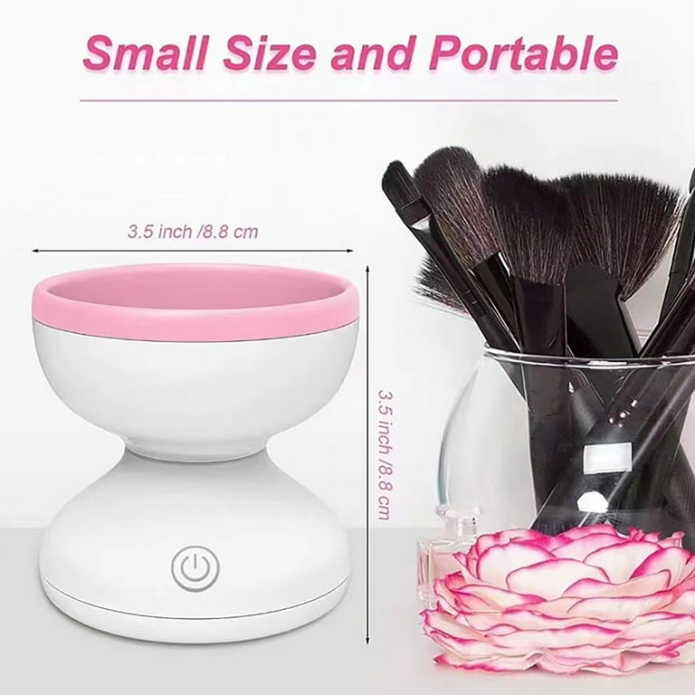 Oenbopo Electric Makeup Brush Cleaner, Makeup Brush Cleaner Machine Fit for  All Size Brushes Automatic Machine, Makeup Brush Beauty Cleaner (White+) 