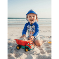 thumbnail image 6 of BemeyourBBs Toddler Baby Boy One Piece Swimsuit Kids Infant Bathing Suit Long Sleeve Rash Guard Half Zipper Dinosaur Swimwear Sunhat Set UPF 50+, 6 of 9