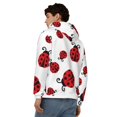 thumbnail image 4 of Wukai Fly Flying Ladybug Print Men's Zip-Up Hoodie,Fleece Full-Zip Hoodie for Men, Hooded Sweatshirt-Large, 4 of 5