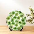 thumbnail image 6 of Zufioo Green Kiwi Print Bone China Decorative Plate, Ceramic Dinner Plate with Stand Ceramic Decoration Homewares-8in, 6 of 6